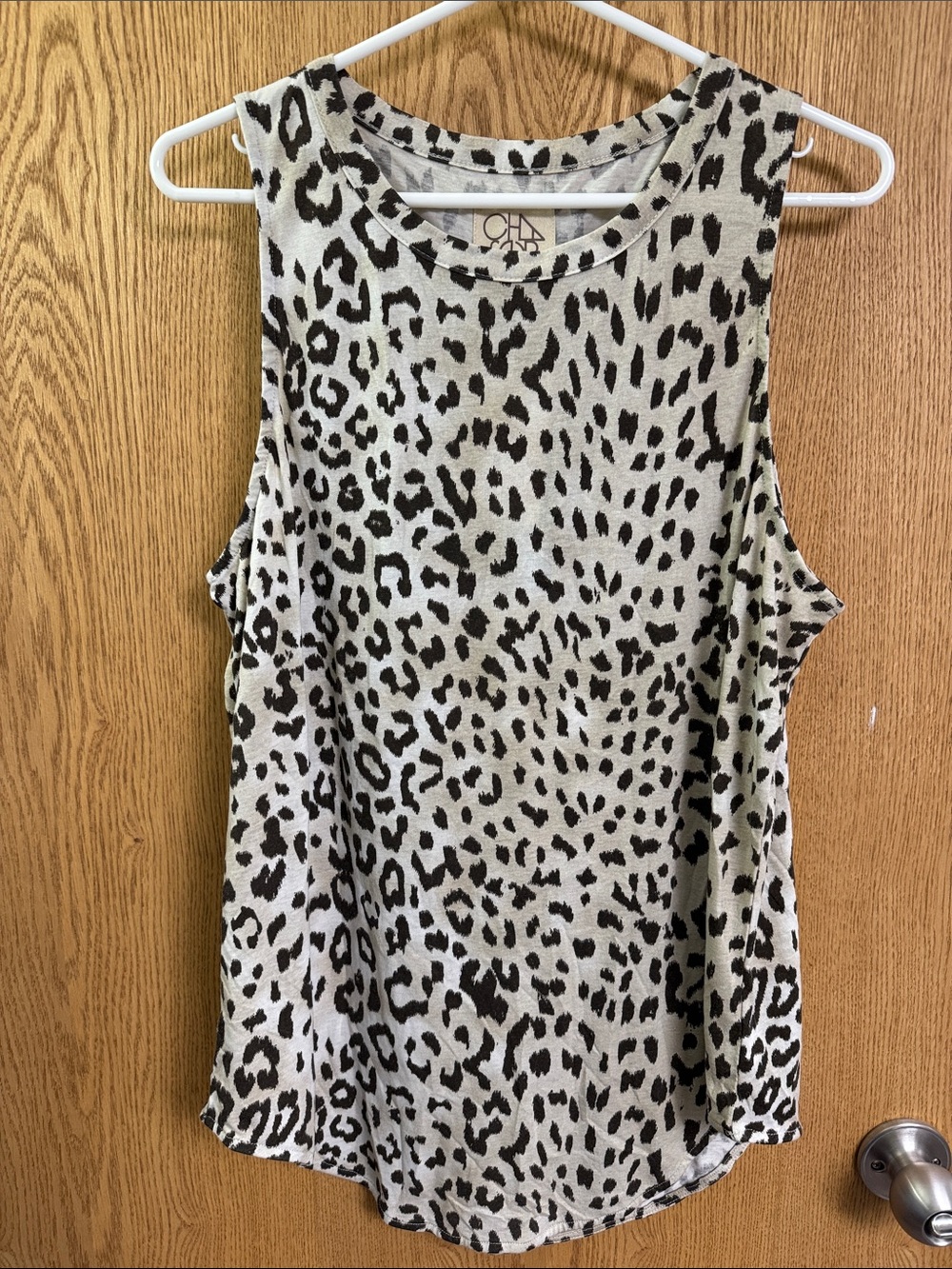 C&C California‎ Cream Leopard Print Tank Top